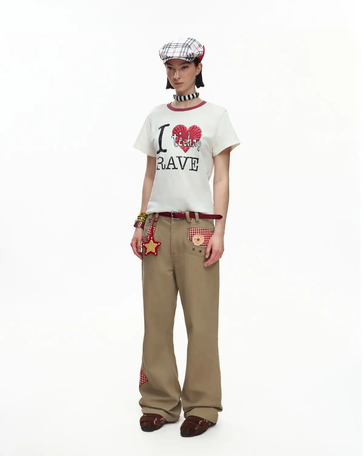 EMO “I Love Techno” Slub Print Tee White