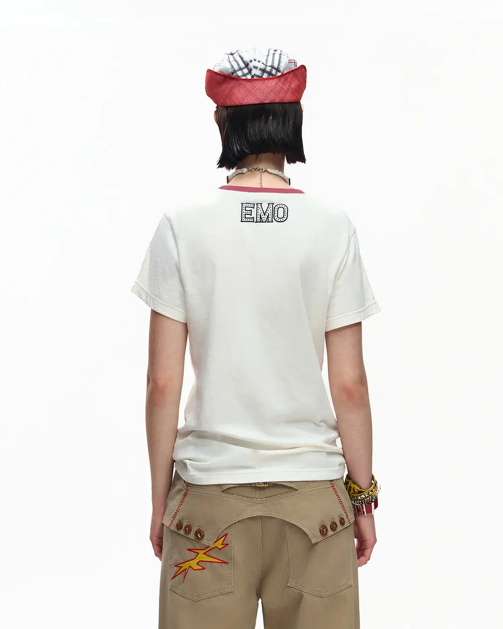 EMO “I Love Techno” Slub Print Tee White