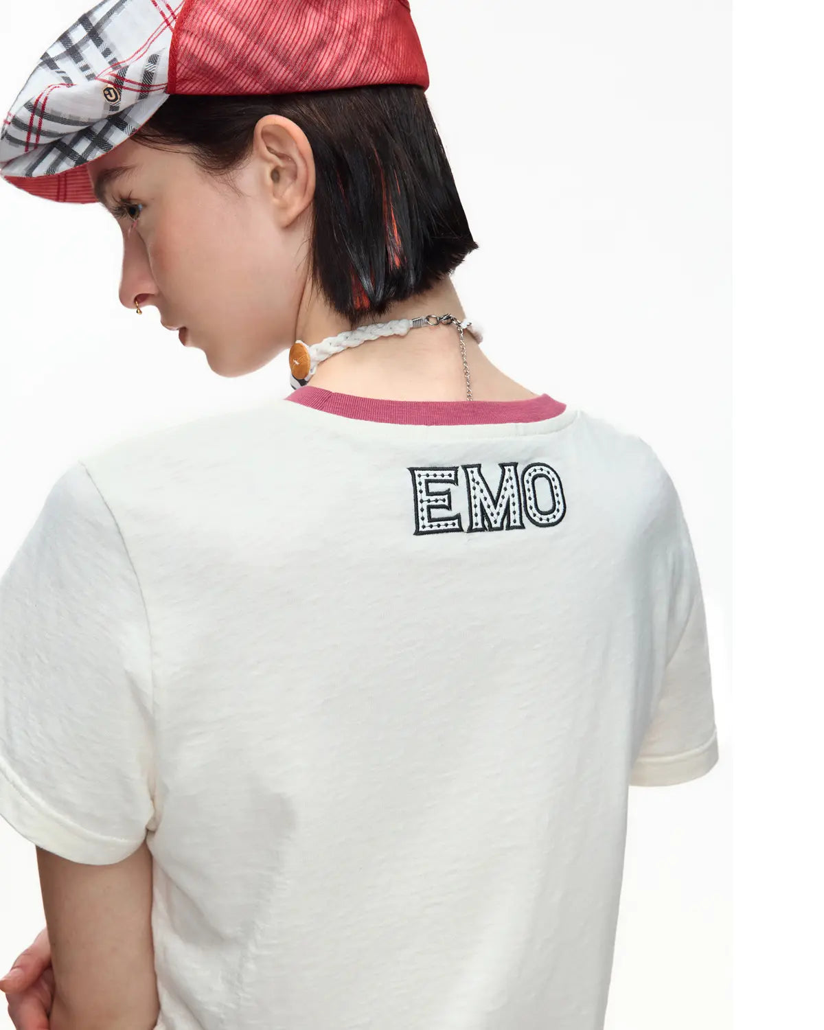 EMO “I Love Techno” Slub Print Tee White