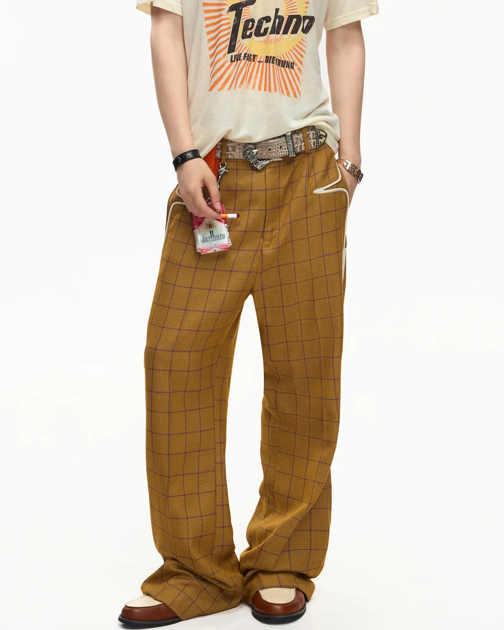 EMO Deconstructed Plaid Jacquard Trousers