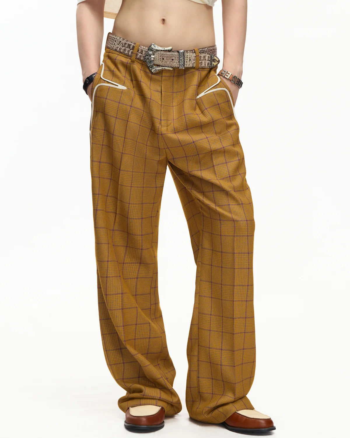 EMO Deconstructed Plaid Jacquard Trousers