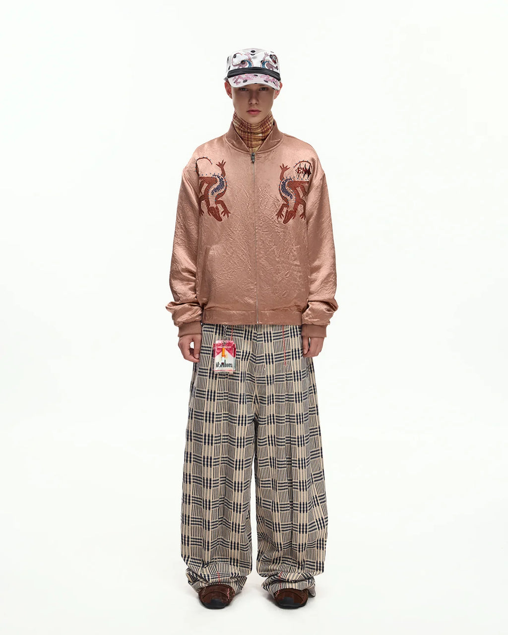 EMO Mirrored Tiger-Stripe Sukajan Jacket Red