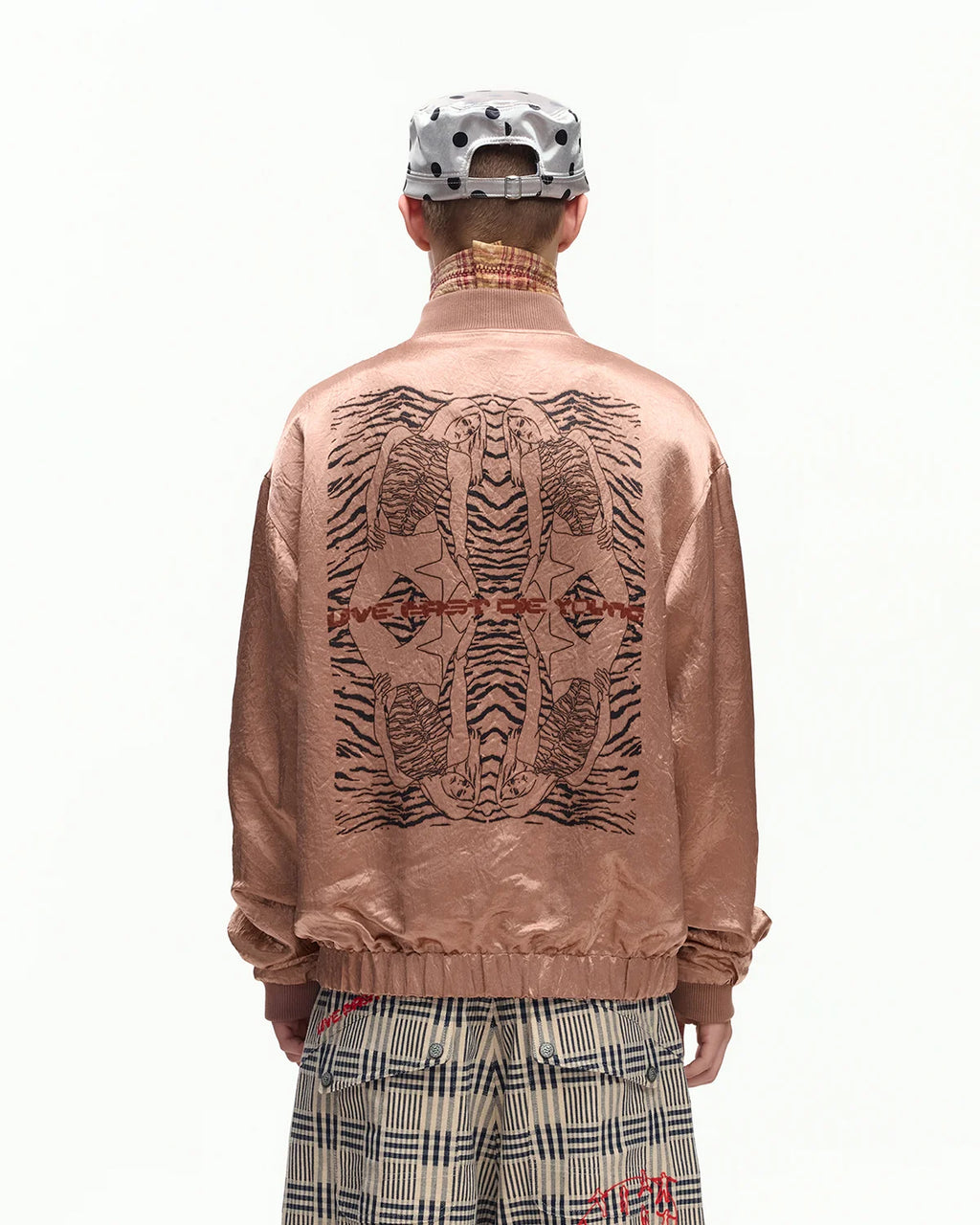 EMO Mirrored Tiger-Stripe Sukajan Jacket Red