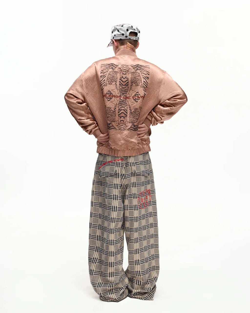 EMO Mirrored Tiger-Stripe Sukajan Jacket Red