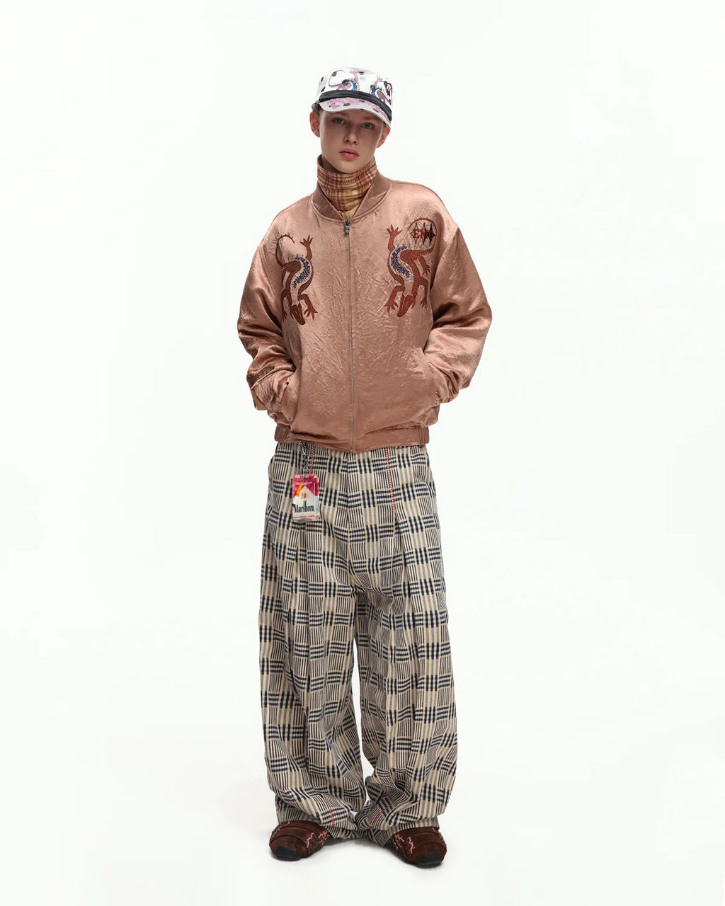 EMO Mirrored Tiger-Stripe Sukajan Jacket Red