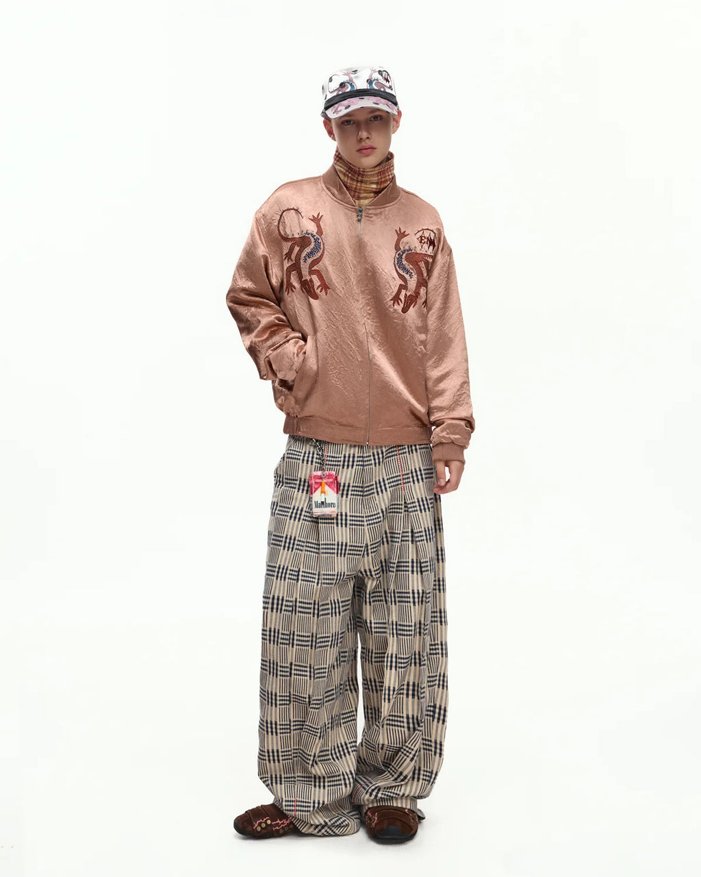 EMO Mirrored Tiger-Stripe Sukajan Jacket Red