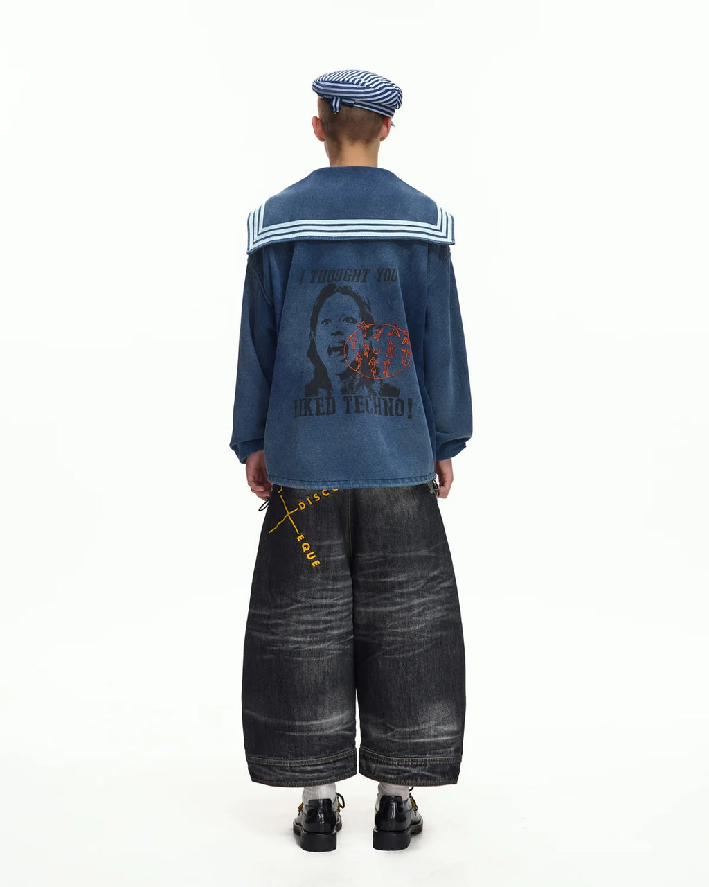 EMO Sailor-Collar Double-Zip Sweatshirt Jacket
