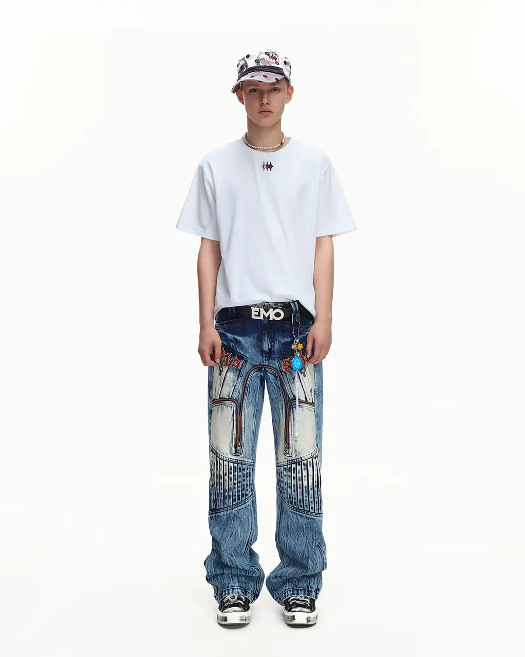 EMO Structured Micro Logo Essential Tee White