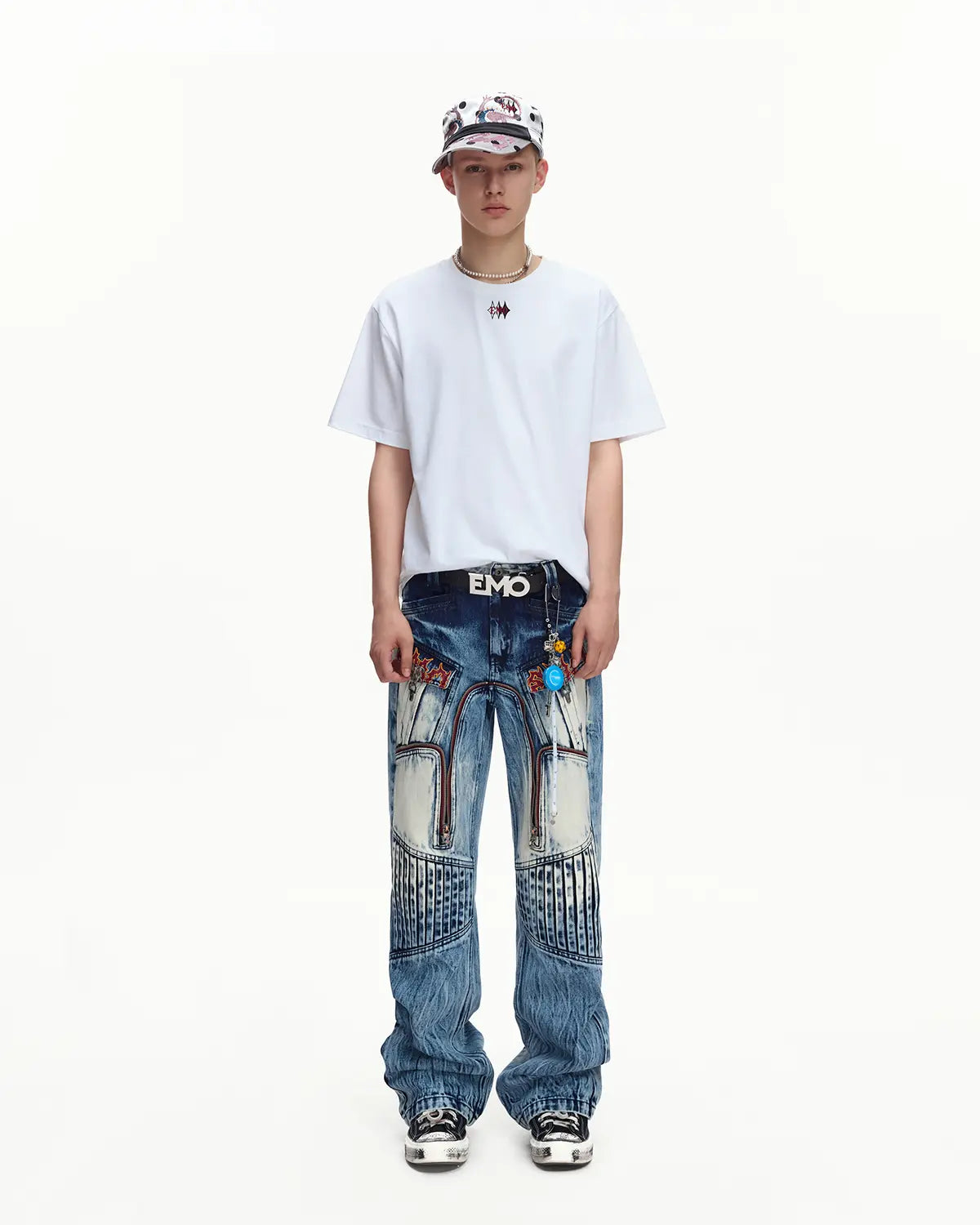 EMO Structured Micro Logo Essential Tee White