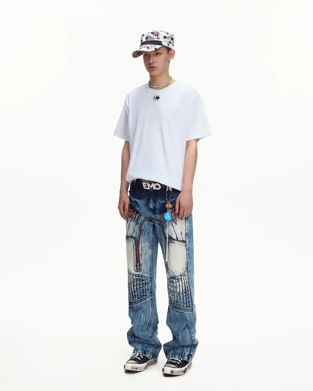 EMO Structured Micro Logo Essential Tee White