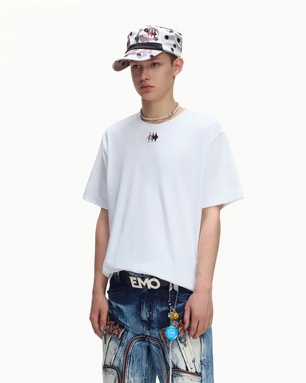 EMO Structured Micro Logo Essential Tee White