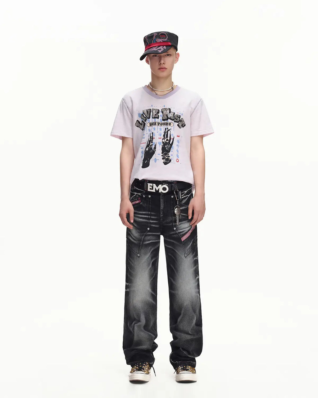 EMO Vintage Washed V-Neck Tee