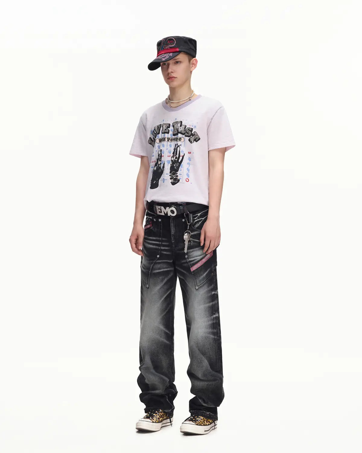 EMO Vintage Washed V-Neck Tee
