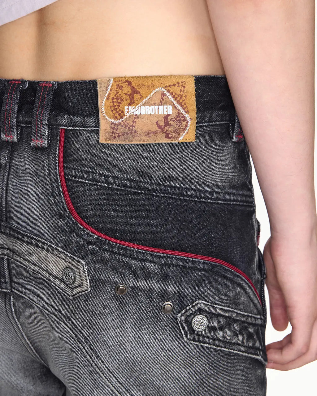 EMO Red Stitch Vintage Wash Slim Jeans
