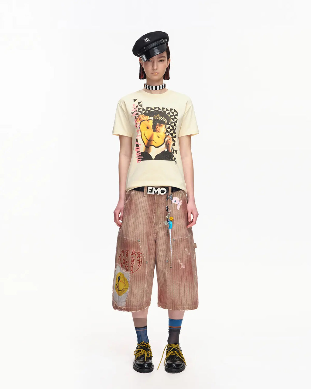 EMO Ripped Smiley Tailored Fit Tee