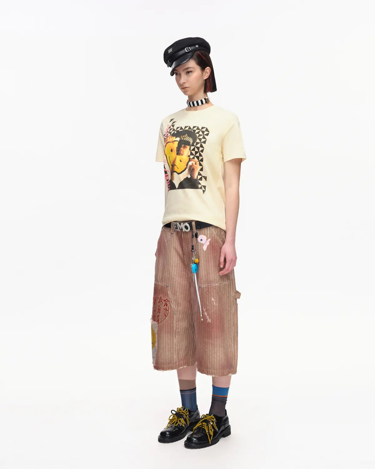 EMO Ripped Smiley Tailored Fit Tee