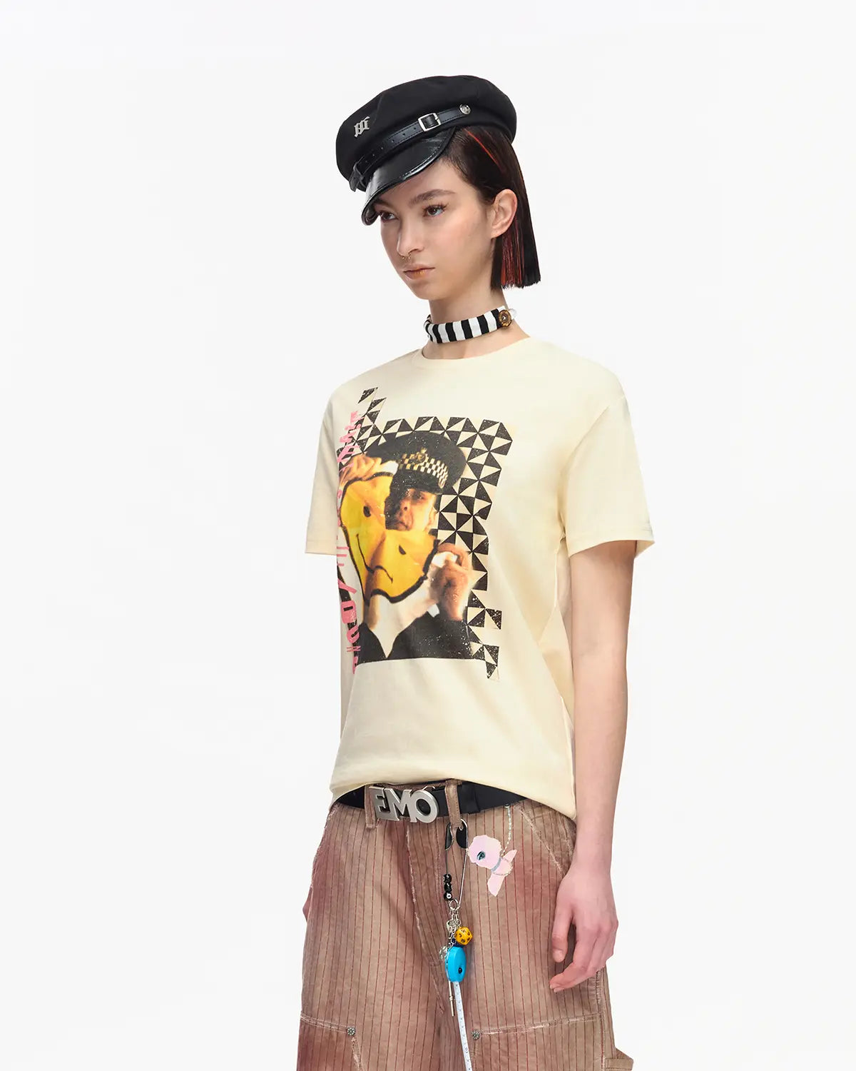 EMO Ripped Smiley Tailored Fit Tee