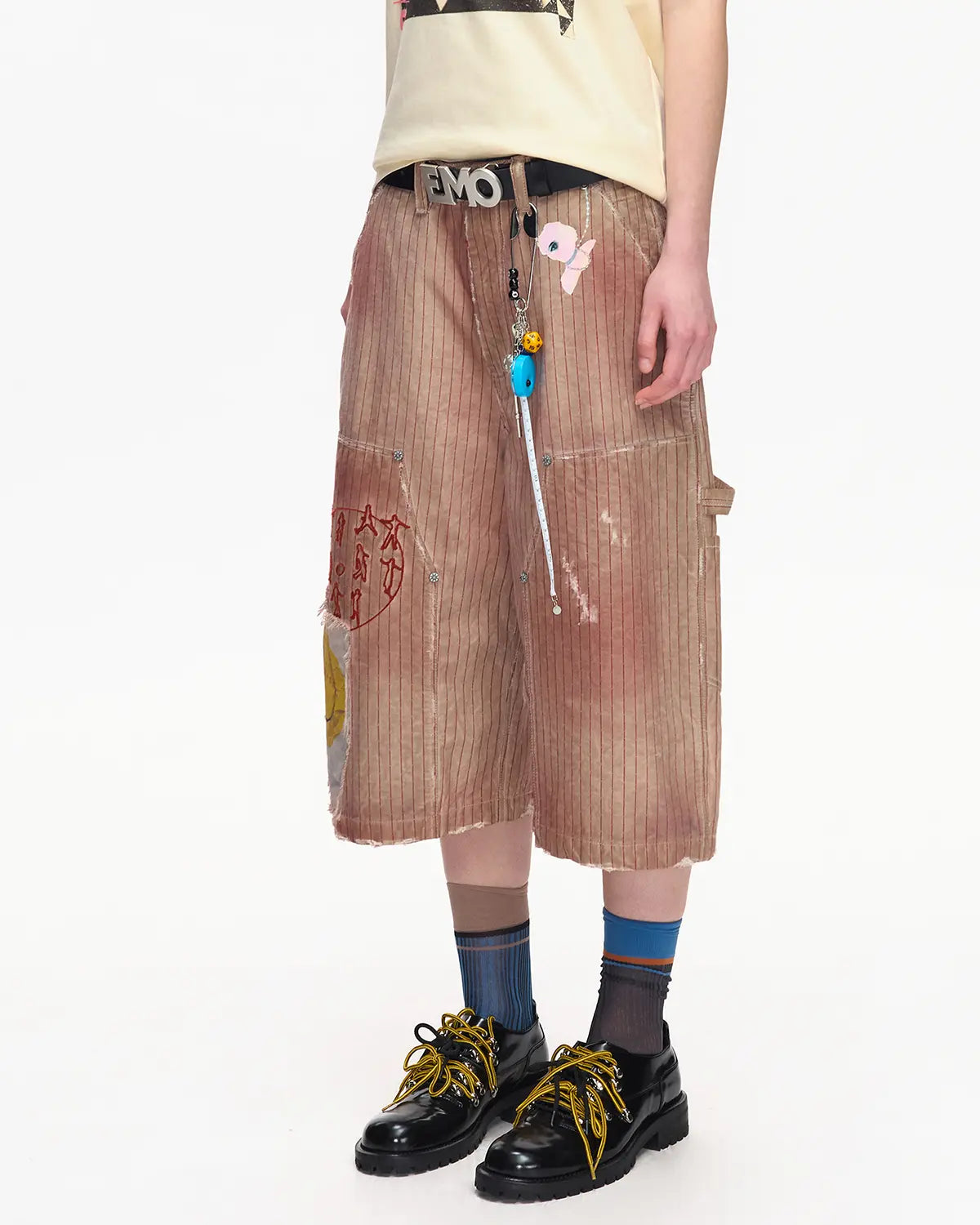 EMO “Acid Smiley” Washed Carpenter Shorts