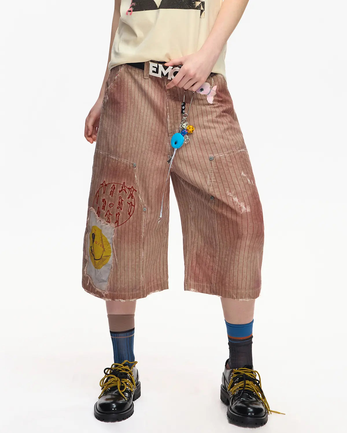 EMO “Acid Smiley” Washed Carpenter Shorts