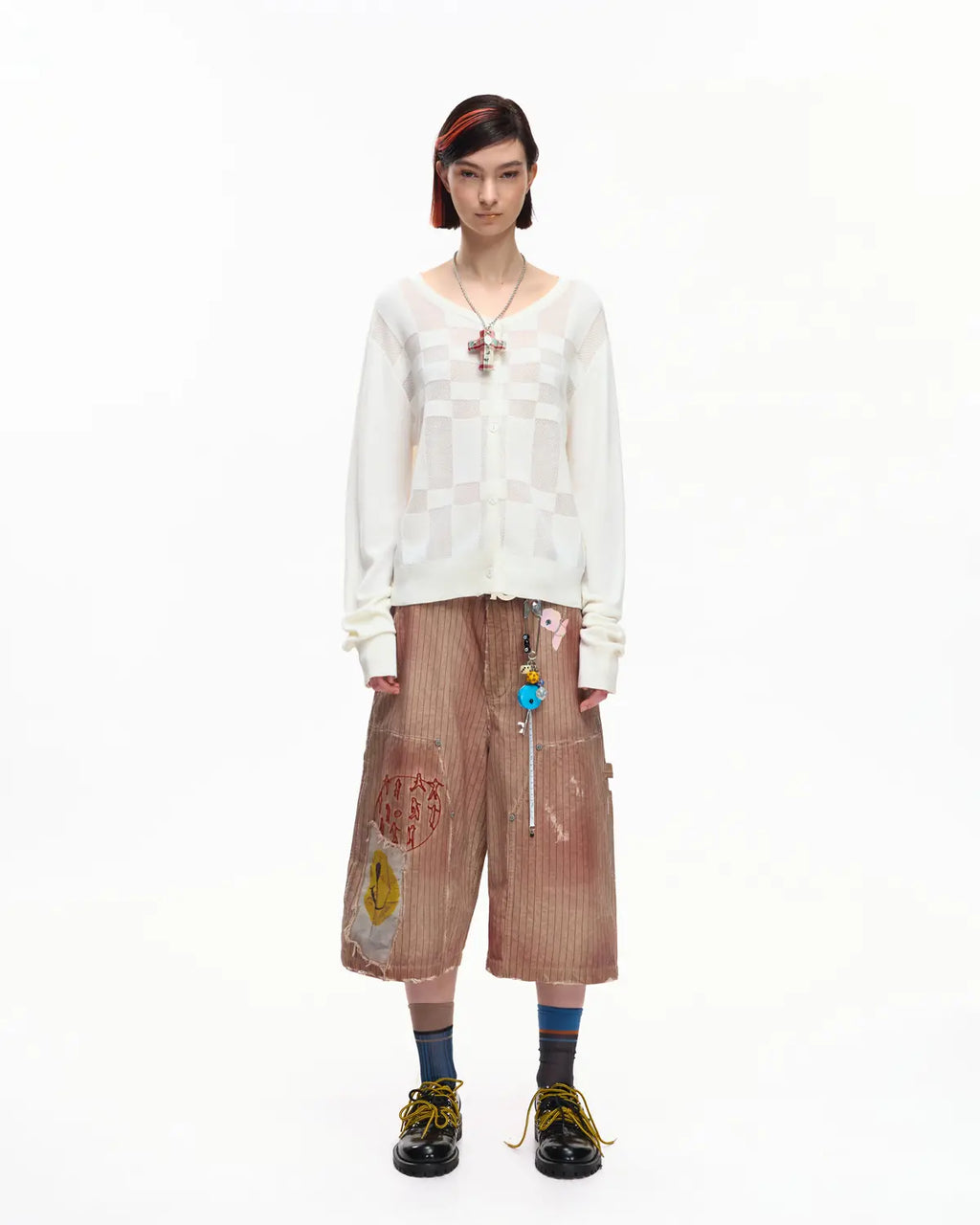 EMO “Techno Wash” Wool Blend Cardigan White