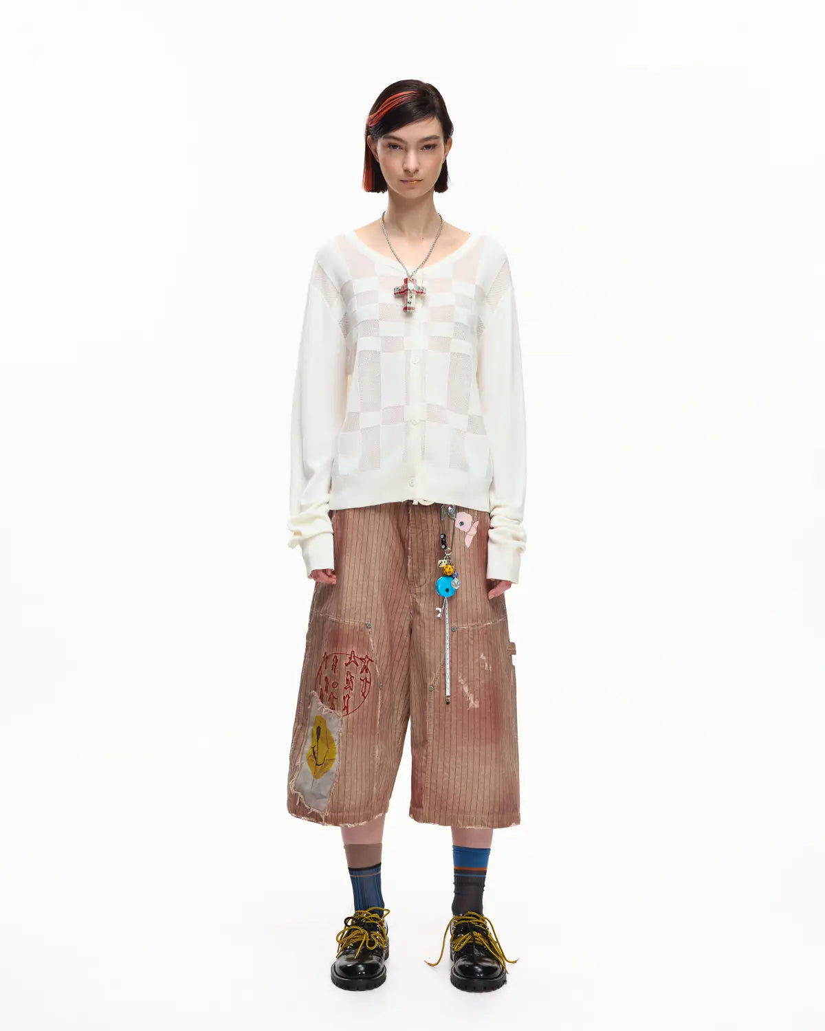 EMO “Techno Wash” Wool Blend Cardigan White
