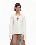 EMO “Techno Wash” Wool Blend Cardigan White