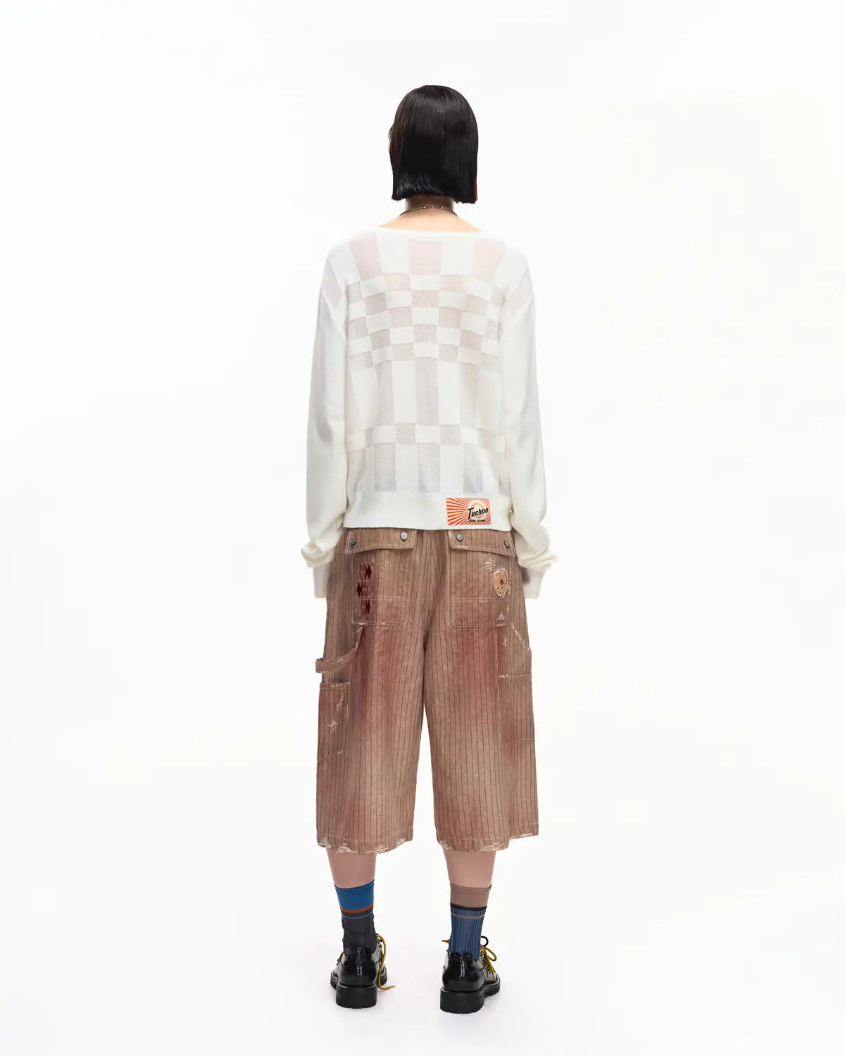 EMO “Techno Wash” Wool Blend Cardigan White
