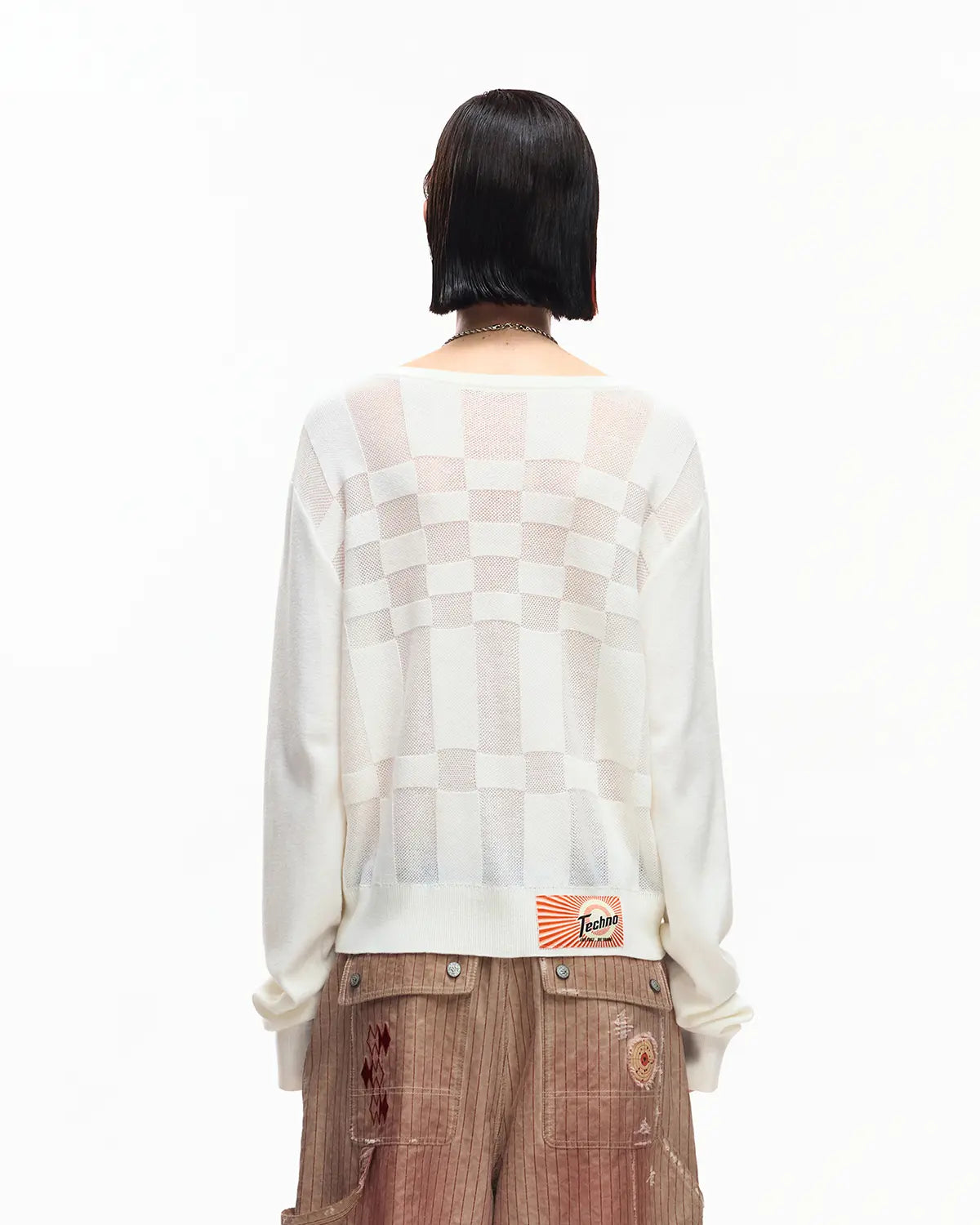 EMO “Techno Wash” Wool Blend Cardigan White