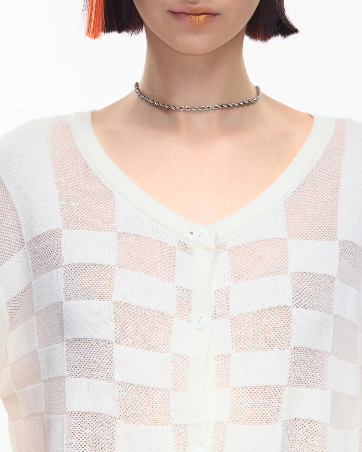 EMO “Techno Wash” Wool Blend Cardigan White