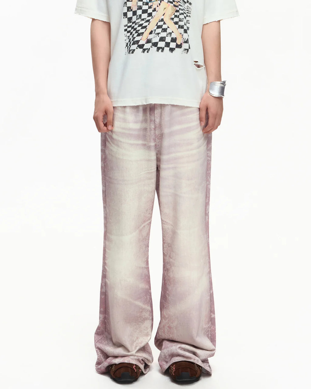 EMO Trompe-L'œil Print Sweatpants Pink