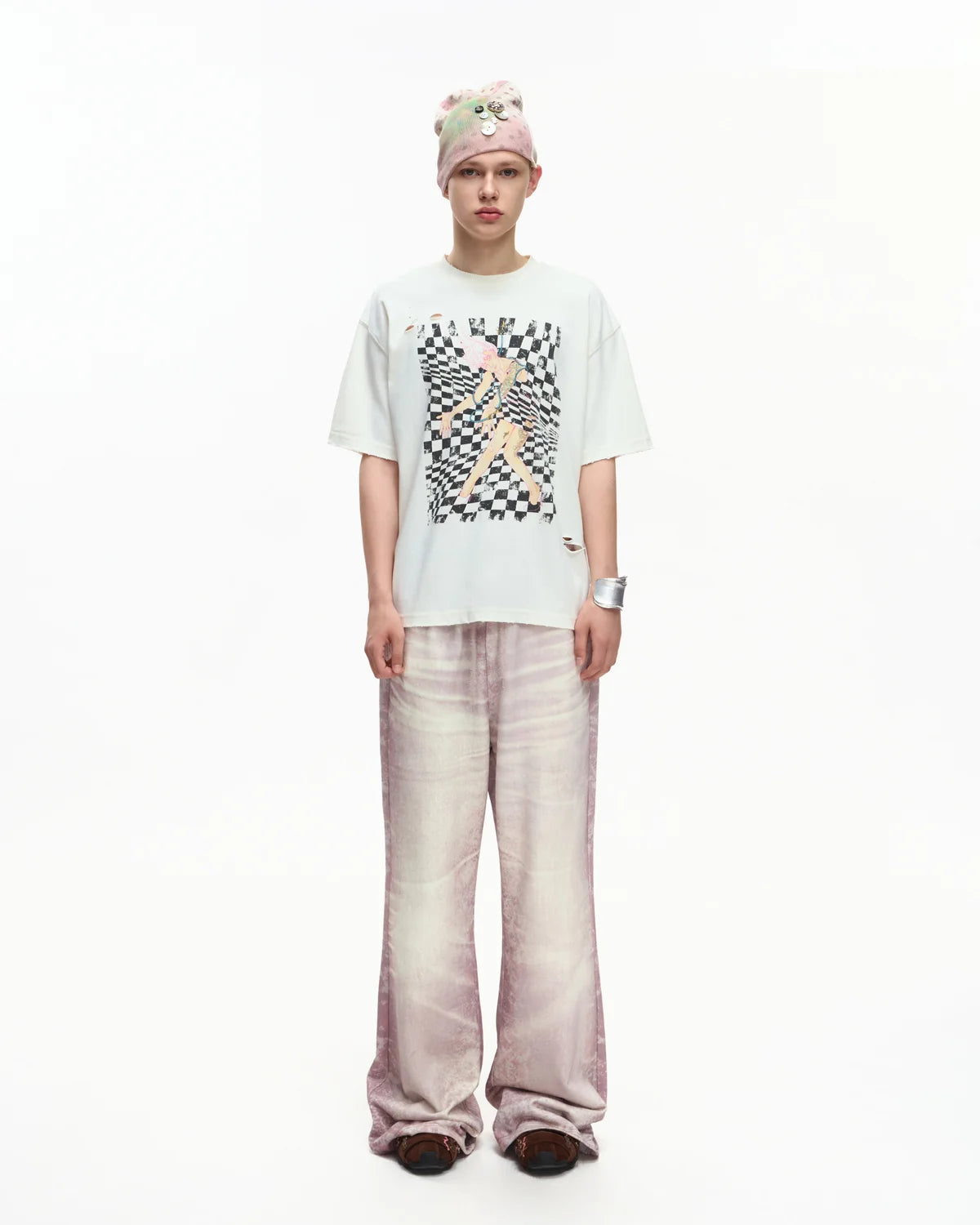 EMO Trompe-L'œil Print Sweatpants Pink