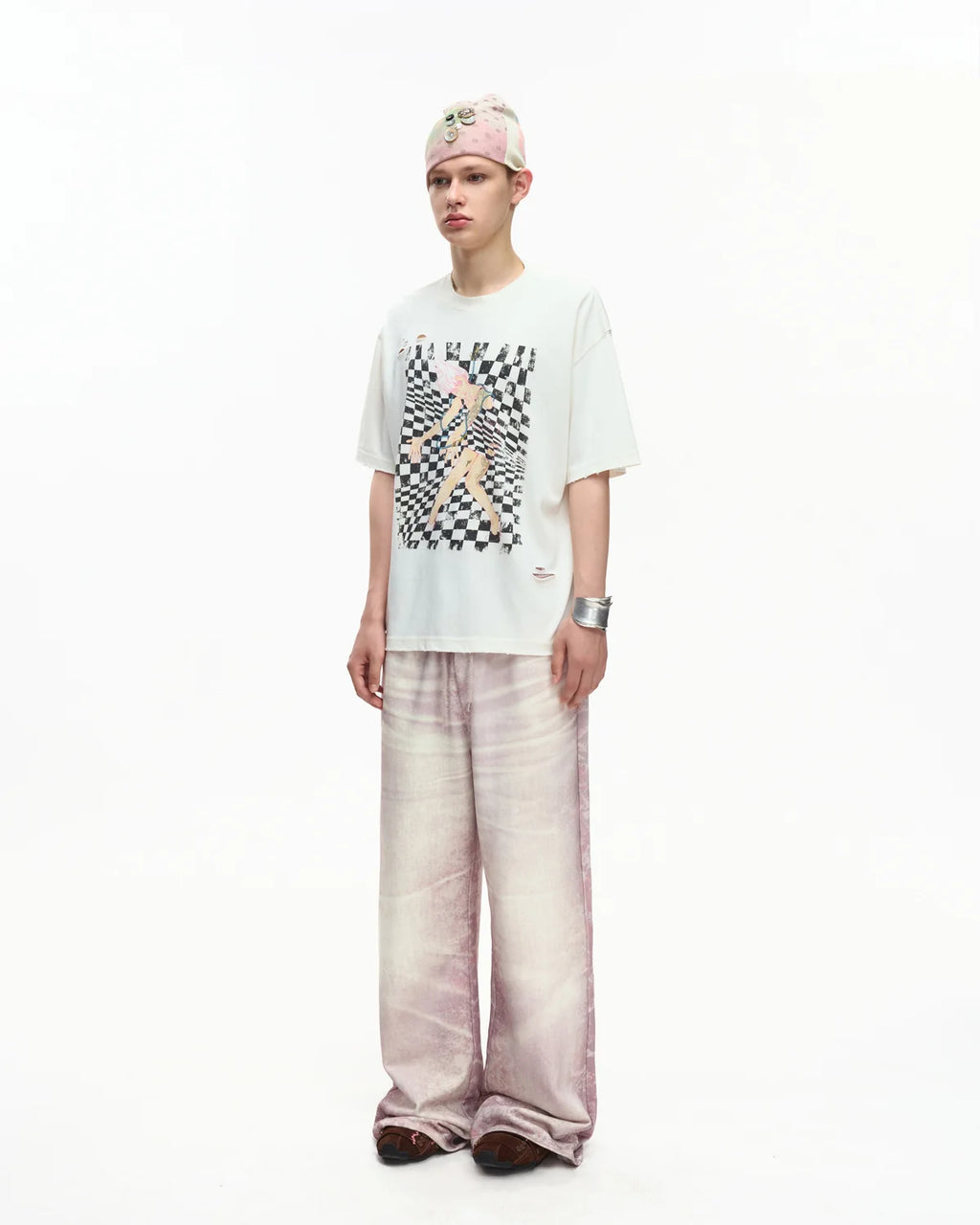 EMO Trompe-L'œil Print Sweatpants Pink
