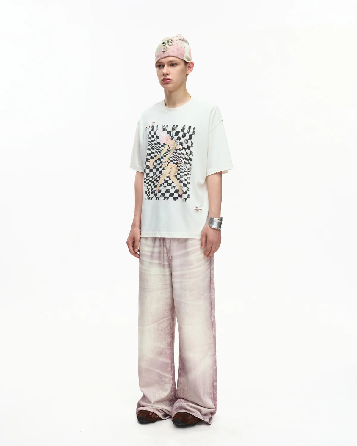 EMO Trompe-L'œil Print Sweatpants Pink