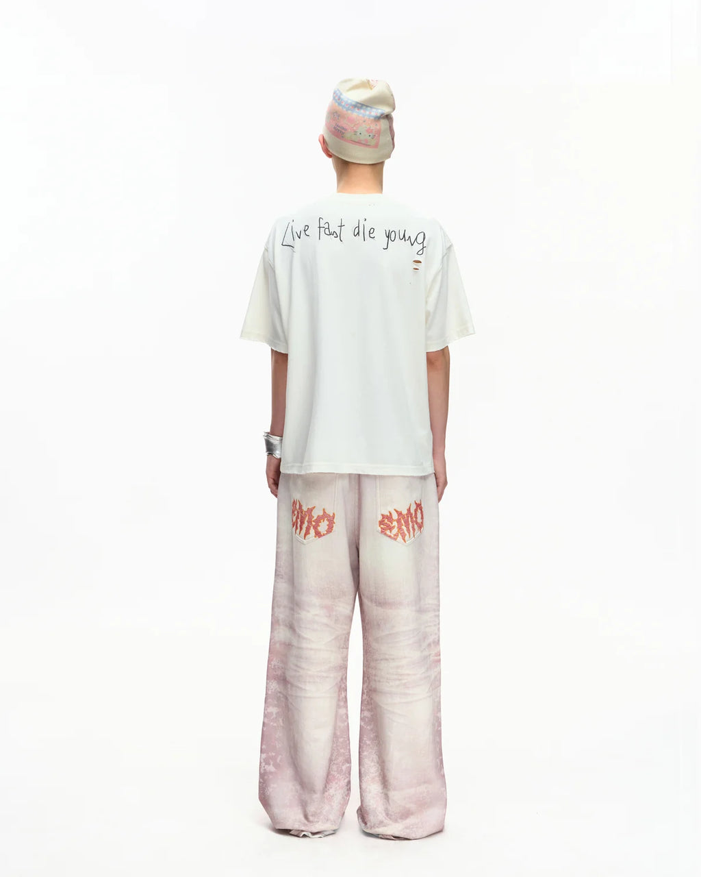 EMO Trompe-L'œil Print Sweatpants Pink