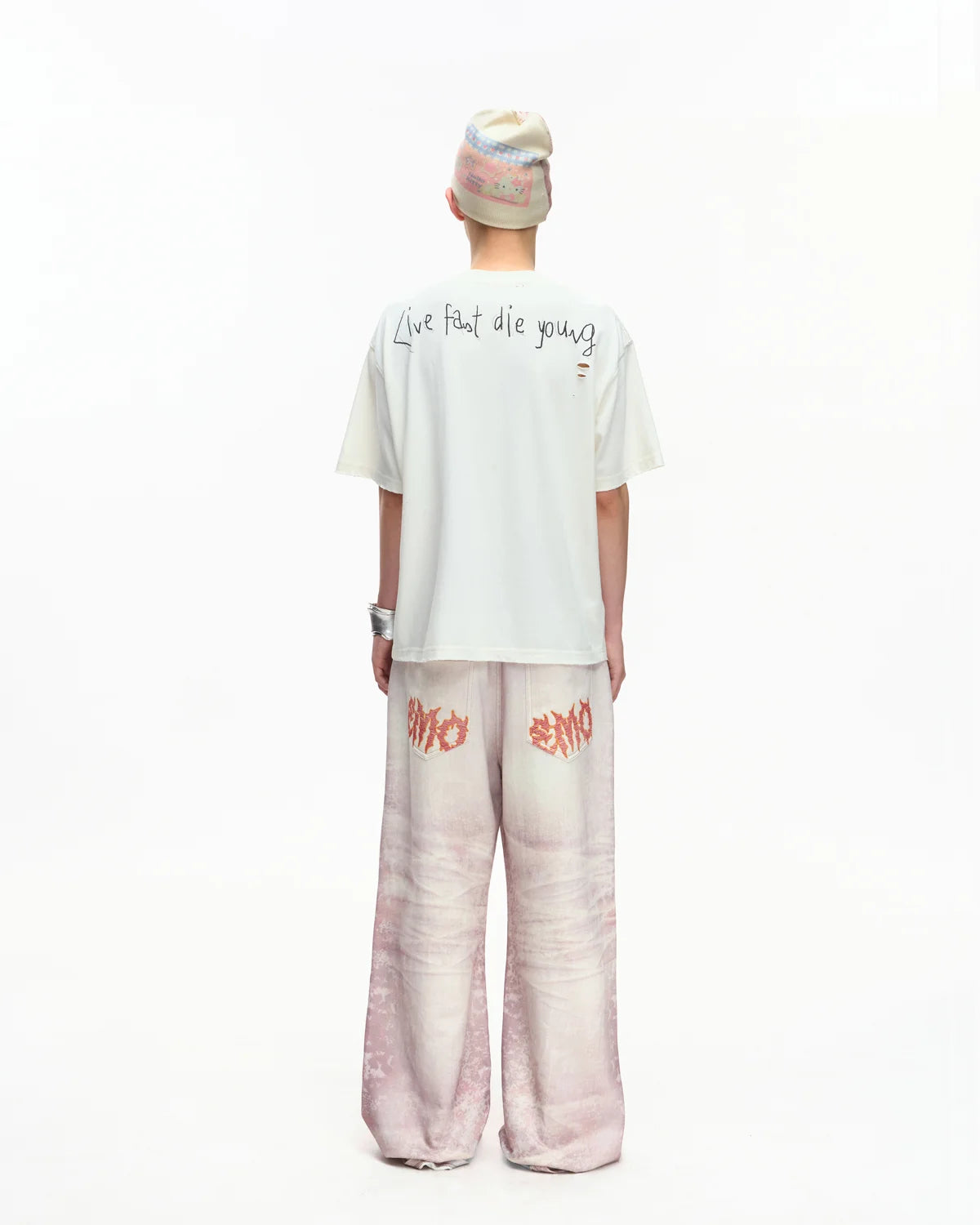EMO Trompe-L'œil Print Sweatpants Pink