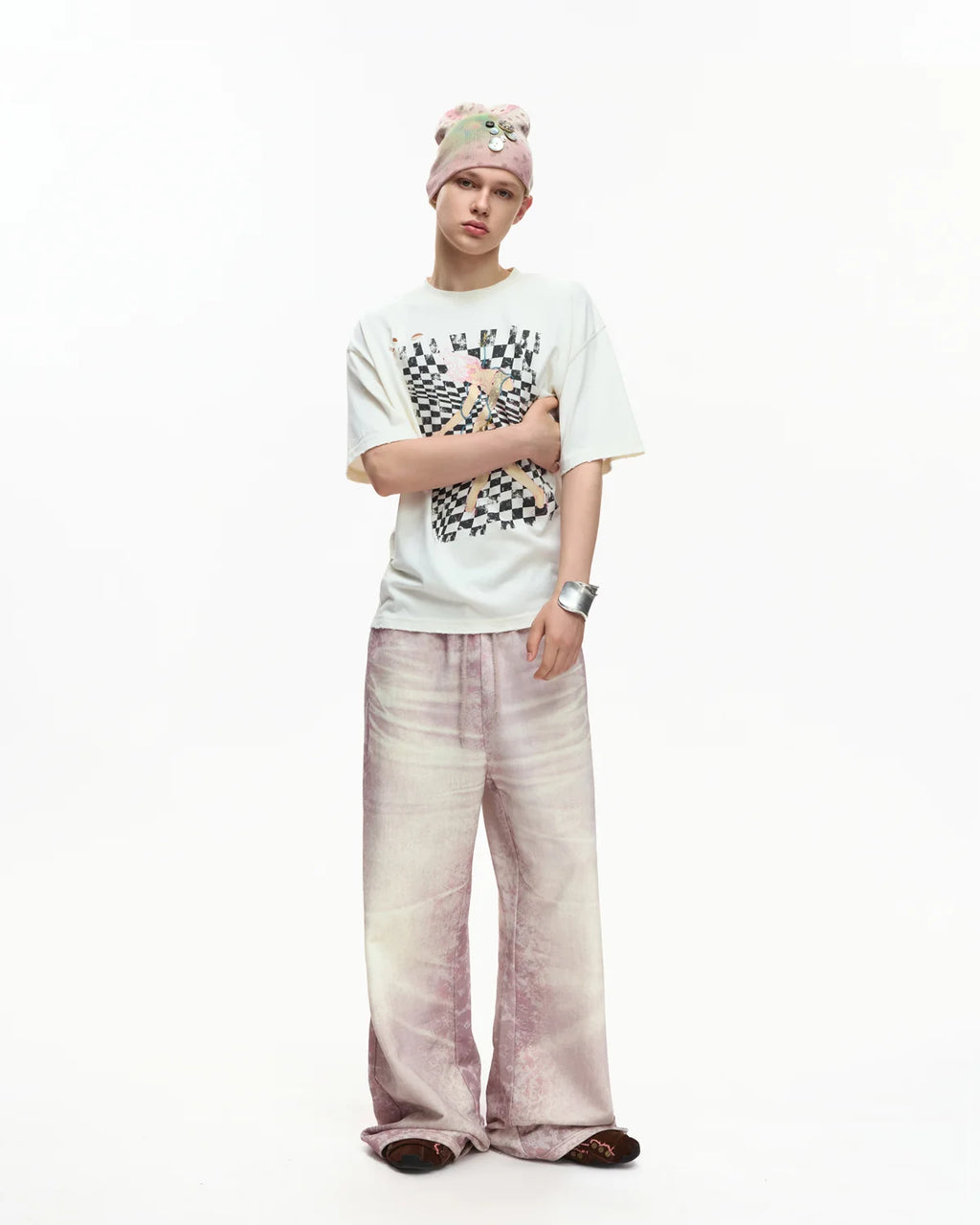 EMO Trompe-L'œil Print Sweatpants Pink