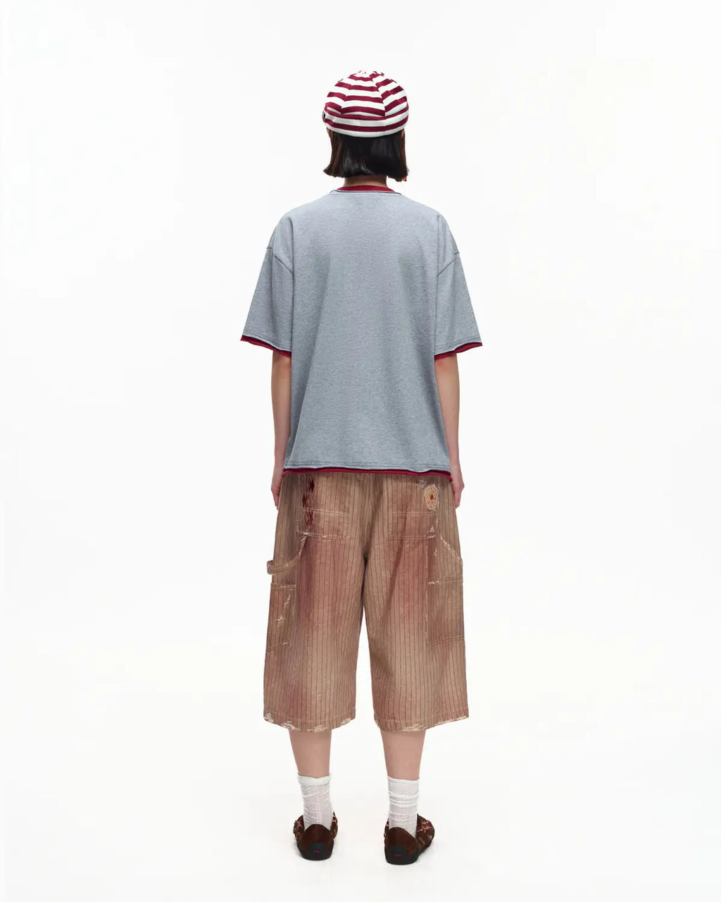 EMO Fake Layer Cropped Box Tee Grey