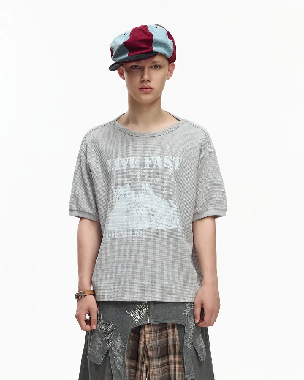 EMO Washed Waffle Boxy Tee