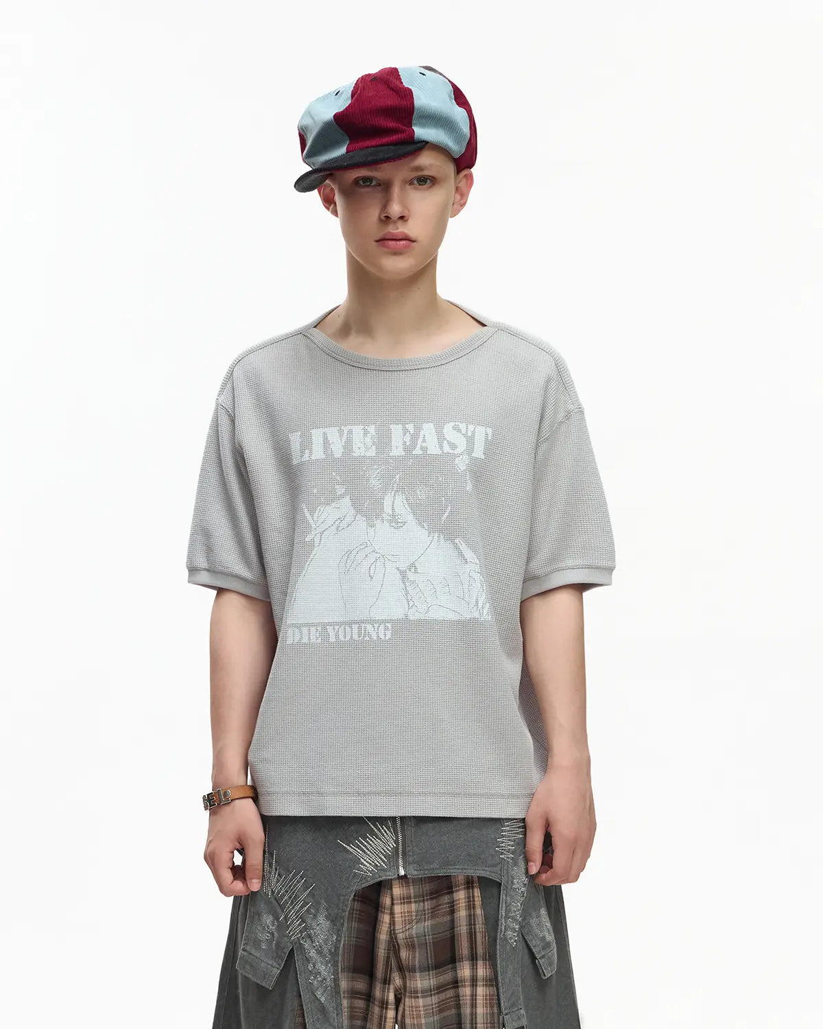 EMO Washed Waffle Boxy Tee