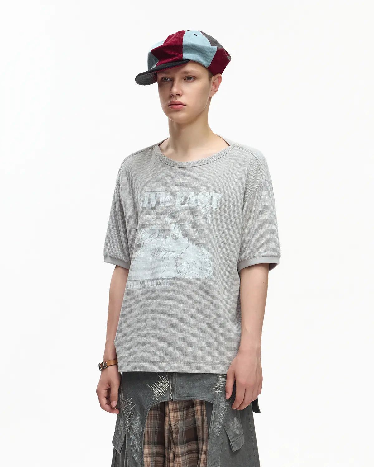 EMO Washed Waffle Boxy Tee
