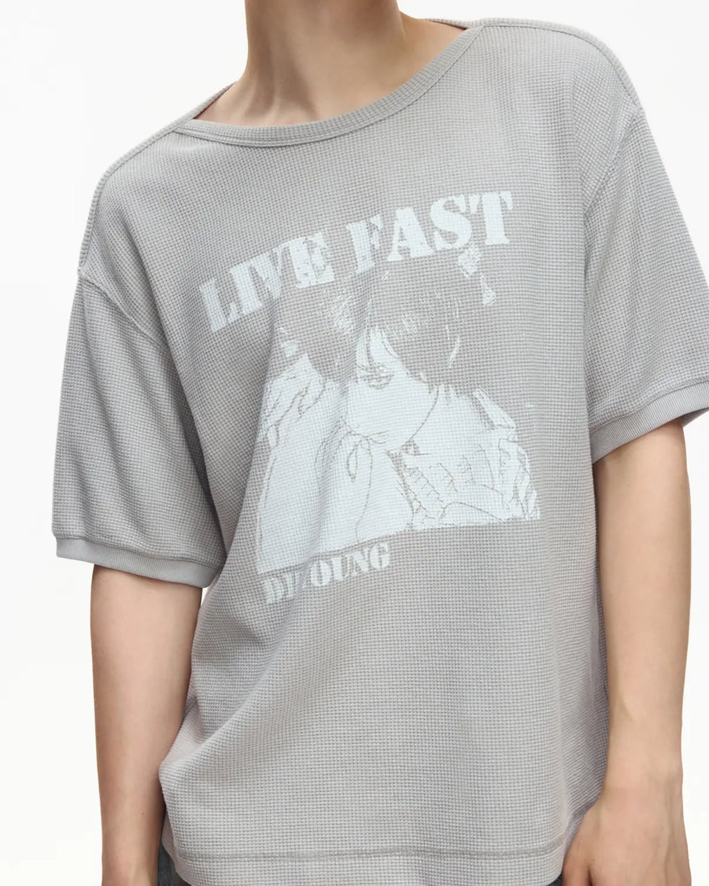 EMO Washed Waffle Boxy Tee