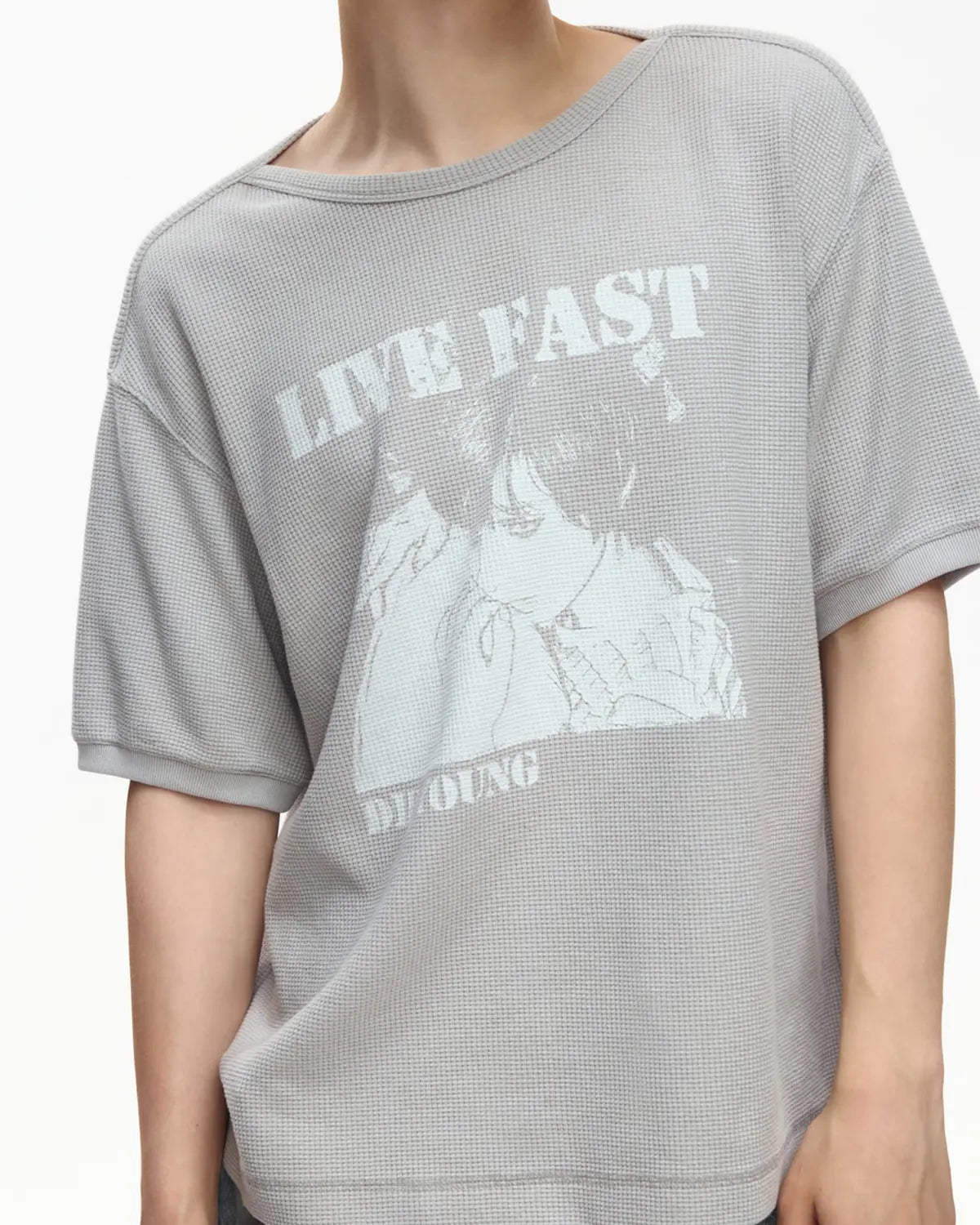 EMO Washed Waffle Boxy Tee