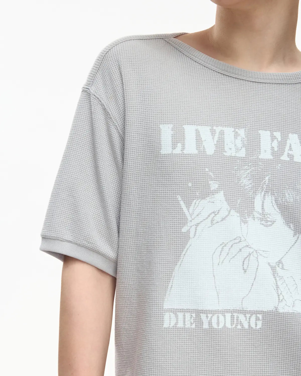 EMO Washed Waffle Boxy Tee