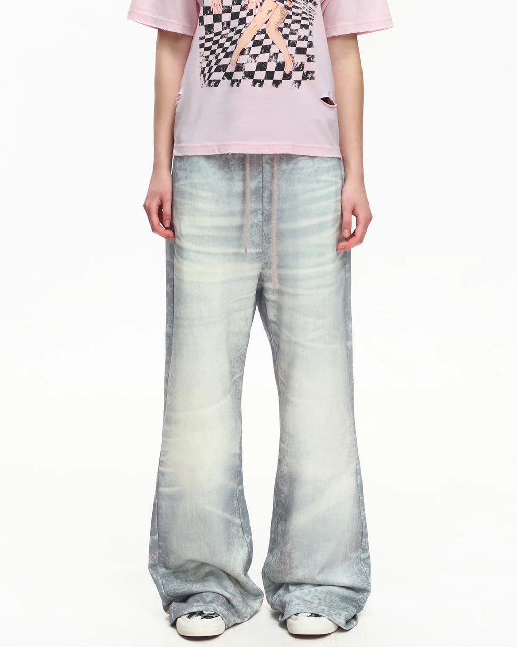 EMO Trompe-L'œil Print Sweatpants Blue