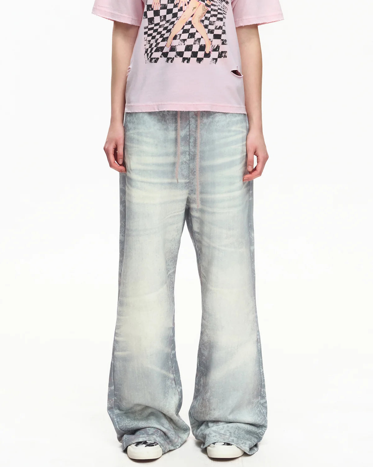 EMO Trompe-L'œil Print Sweatpants Blue