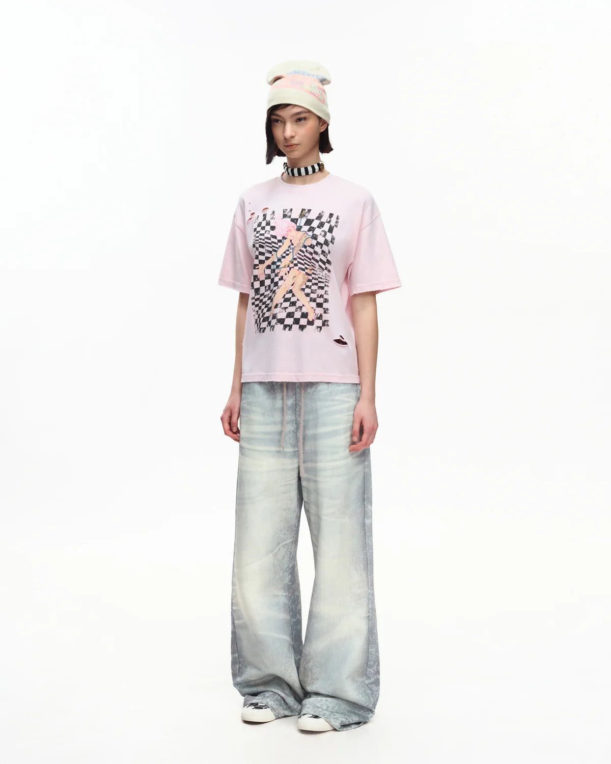 EMO Trompe-L'œil Print Sweatpants Blue
