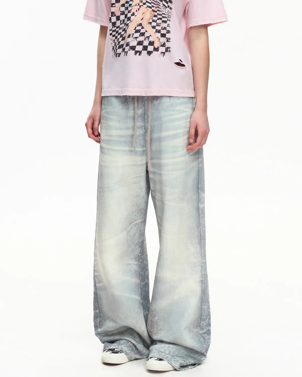 EMO Trompe-L'œil Print Sweatpants Blue
