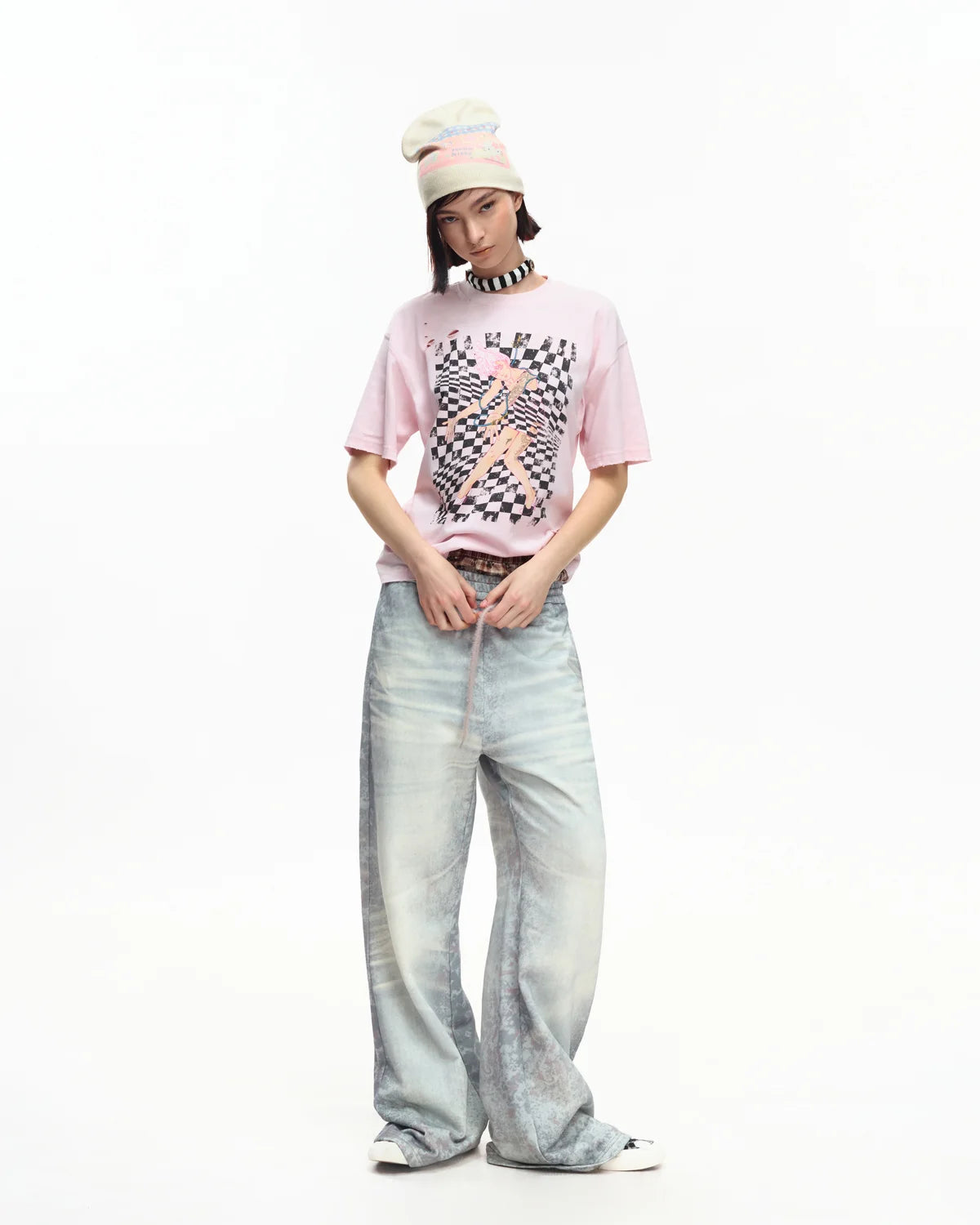 EMO Trompe-L'œil Print Sweatpants Blue