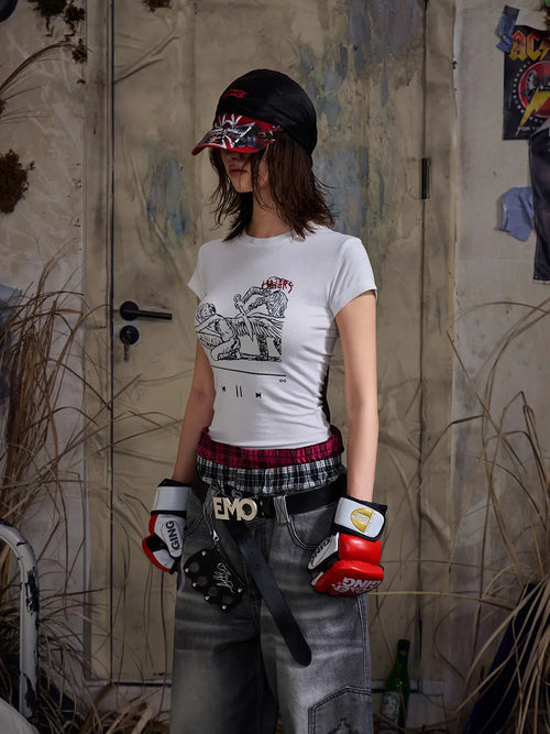 EMO "Resilient Spirit" Ribbed Cropped Tee