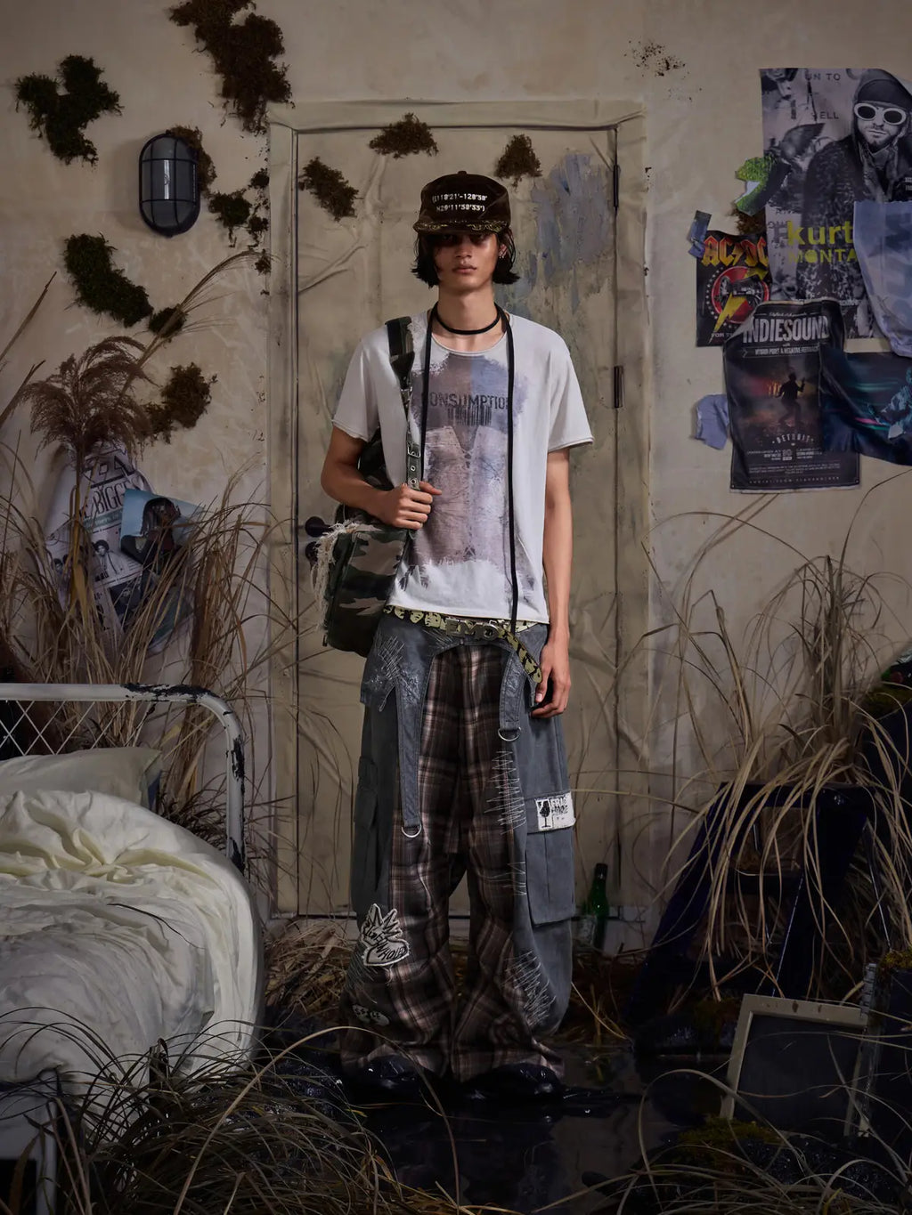 EMO"Digital Scar" Patchwork Trousers